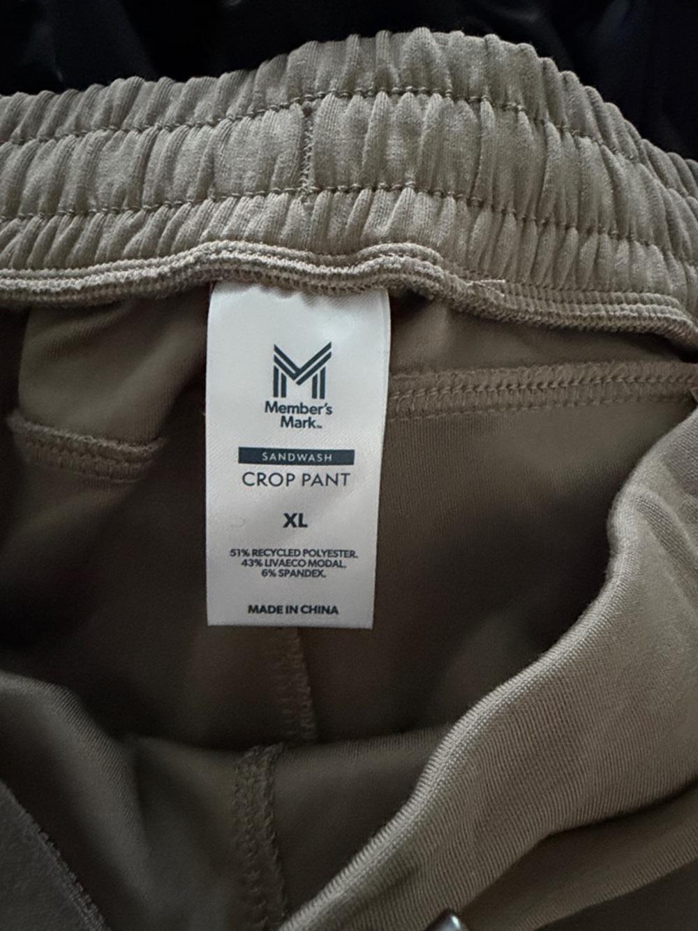 Women's Cropped Drawstring Pants in Taupe XL sandwash crop - Picture 5 of 8
